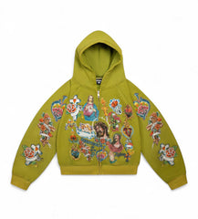 Righteous Risen King Zip Up Hoodie Green