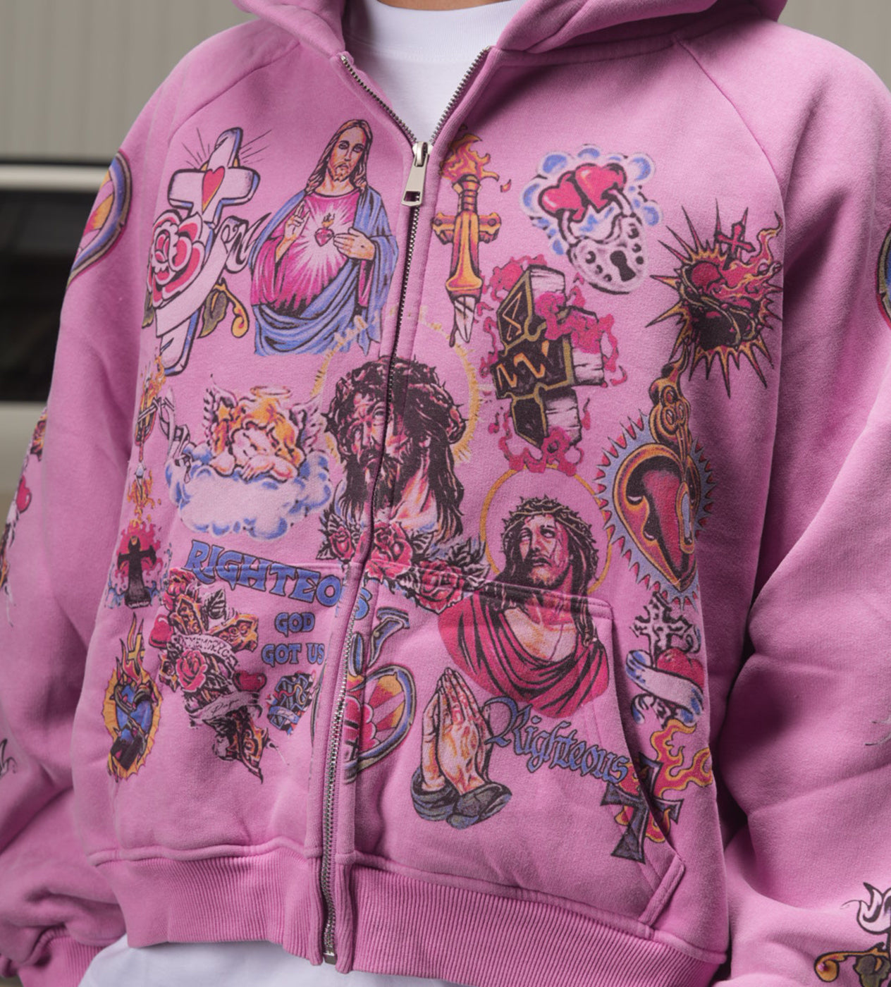 Righteous Risen King Zip Up Hoodie Purple