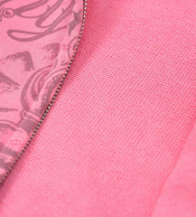 Righteous Tattoo Zip Up Hoodie Pink