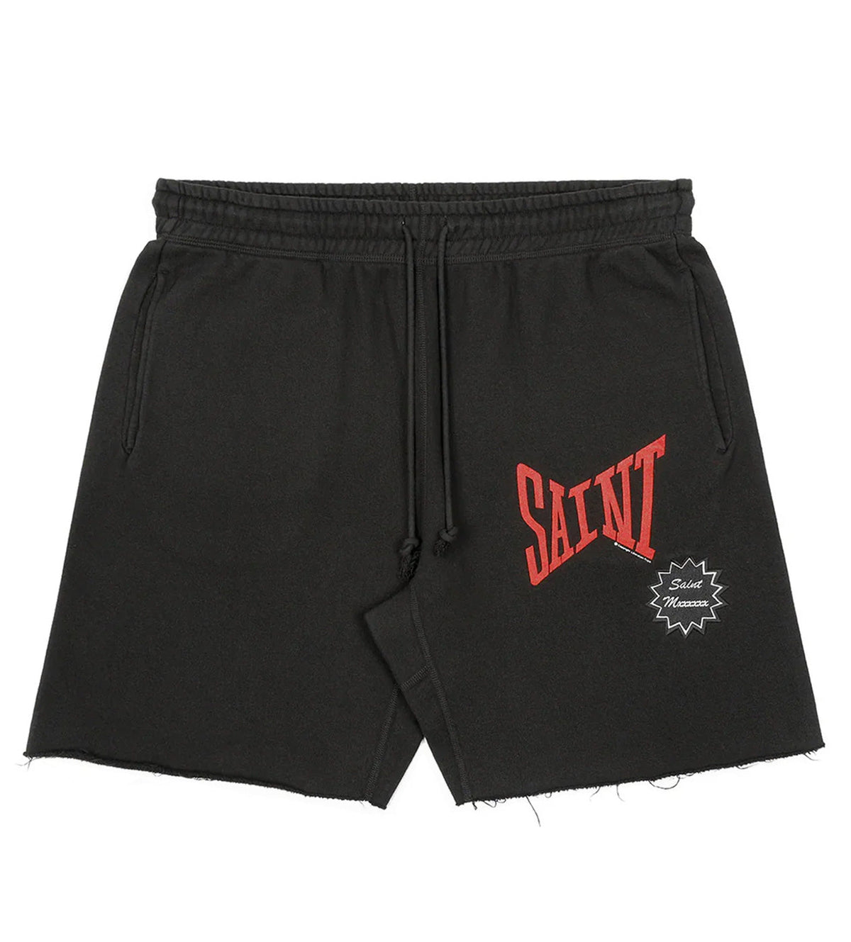 Saint Michael Logo Sweat Shorts Black