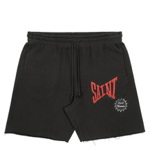 Saint Michael Logo Sweat Shorts Black