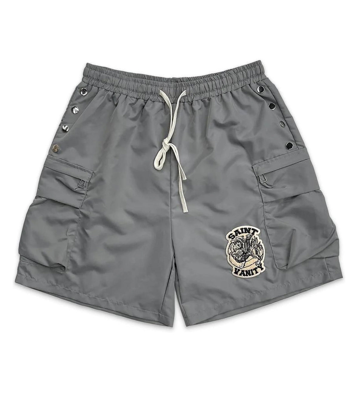 Saint Vanity Nylon Cargo Shorts Grey