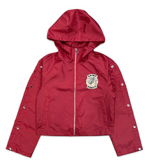 Saint Vanity Nylon Long Sleeve Zip Up Hoodie Red