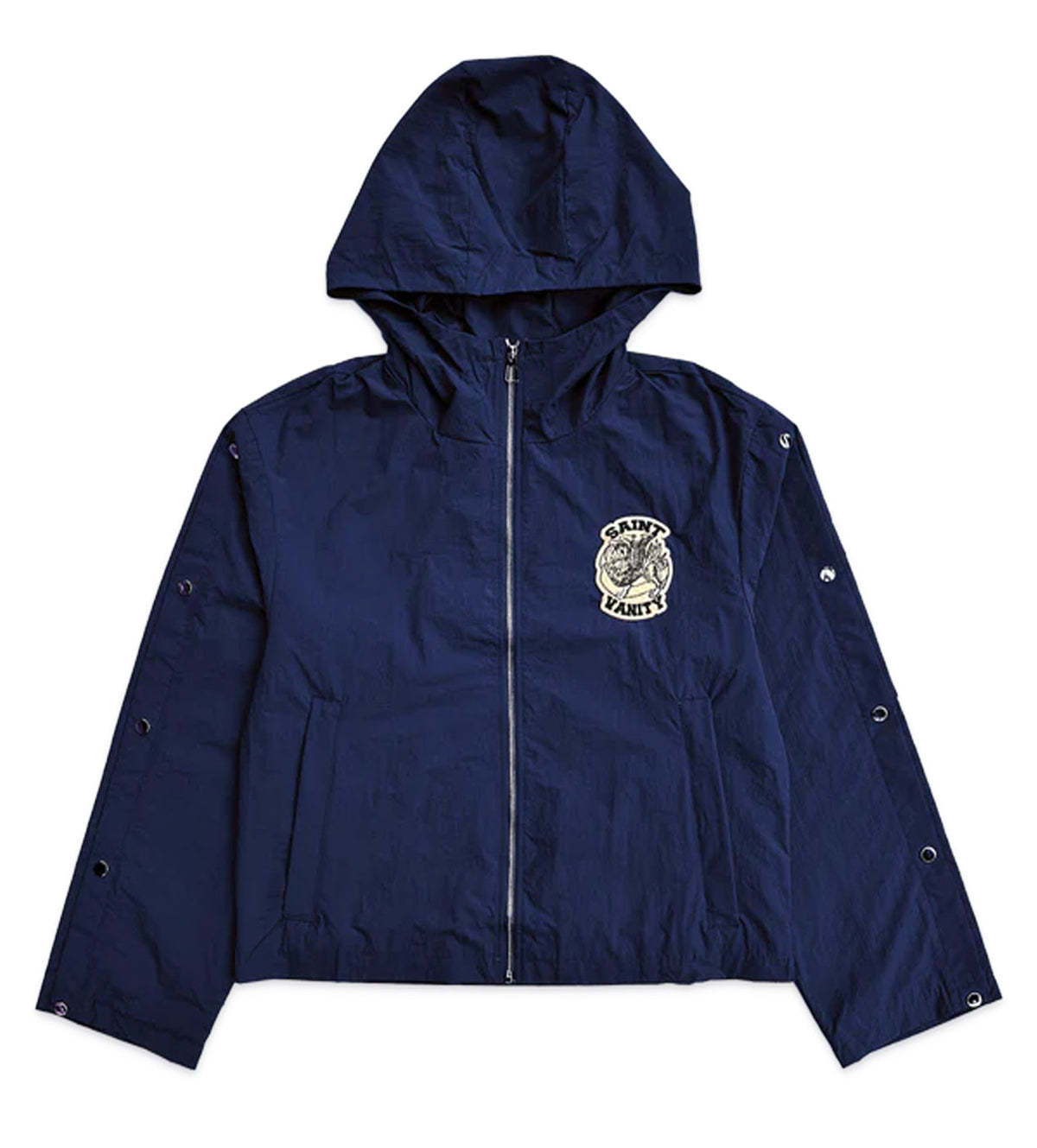 Saint Vanity Nylon Zip Up Jacket Midnight Blue