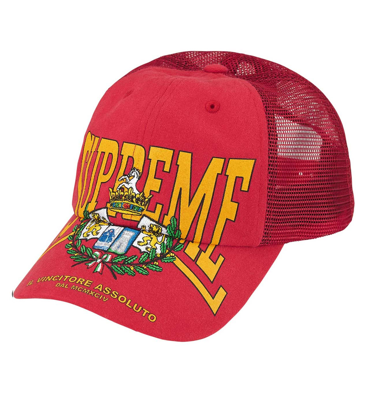 Supreme Big Crest Mesh 6-Panel Hat Red