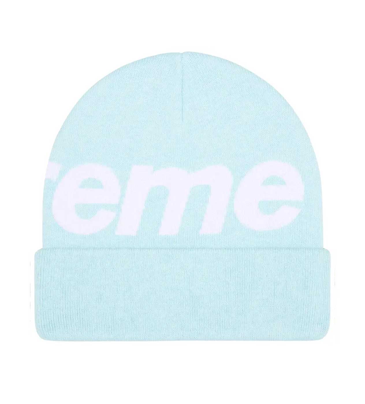 Supreme Big Logo Beanie Light Blue