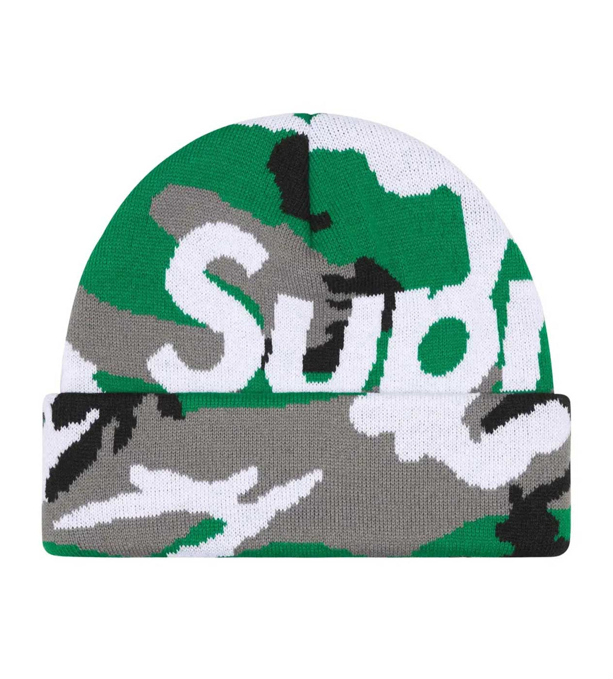 Supreme Big Logo Beanie Green Camo