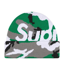 Supreme Big Logo Beanie Green Camo