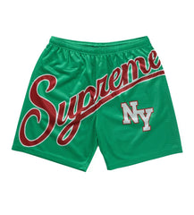 Supreme Big Script Mesh Shorts Green