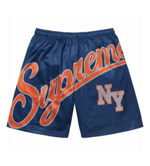 Supreme Big Script Mesh Shorts Navy