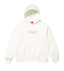 Supreme Box Logo Hooded Sweatshirt White/Pink
