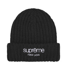 Supreme Chunky Rib Classic Logo Beanie Black