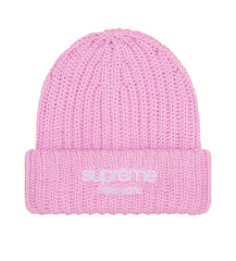 Supreme Chunky Rib Classic Logo Beanie Pink