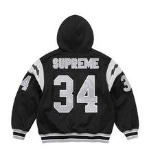 Supreme Football Zip Up Hooded Sweatshirt Black