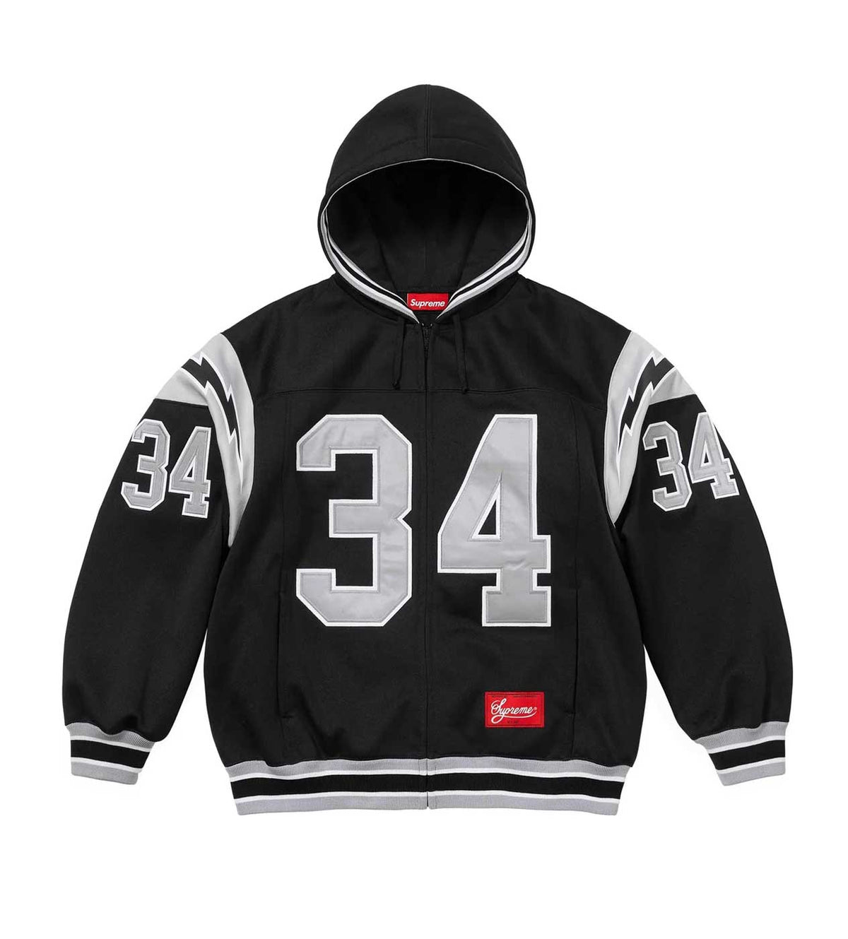 Supreme Football Zip Up Hooded Sweatshirt Black