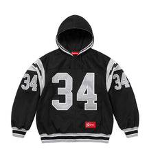Supreme Football Zip Up Hooded Sweatshirt Black