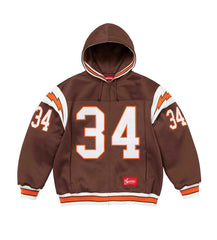 Supreme Football Zip Up Hooded Sweatshirt Brown