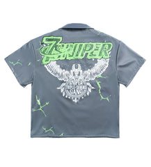 Triple Sevens x Sniper Gang 7Sniper Nylon Button Up Grey