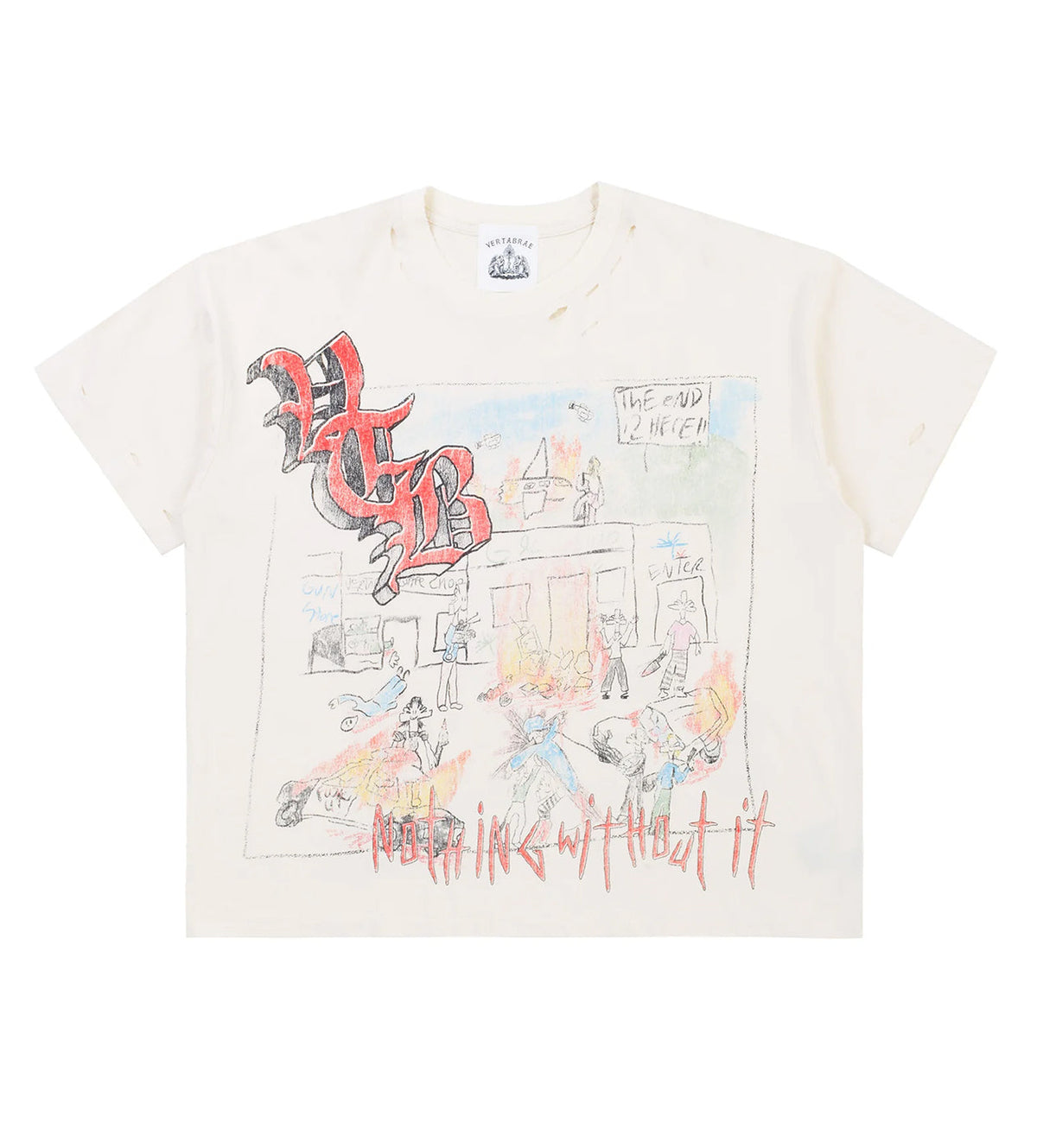 Vertabrae Riot Tee White