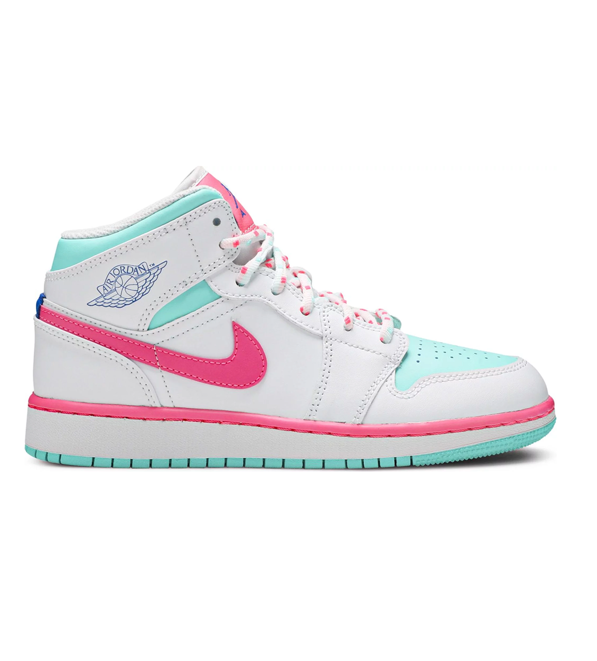 Jordan 1 Mid 'White Pink Green Soar'