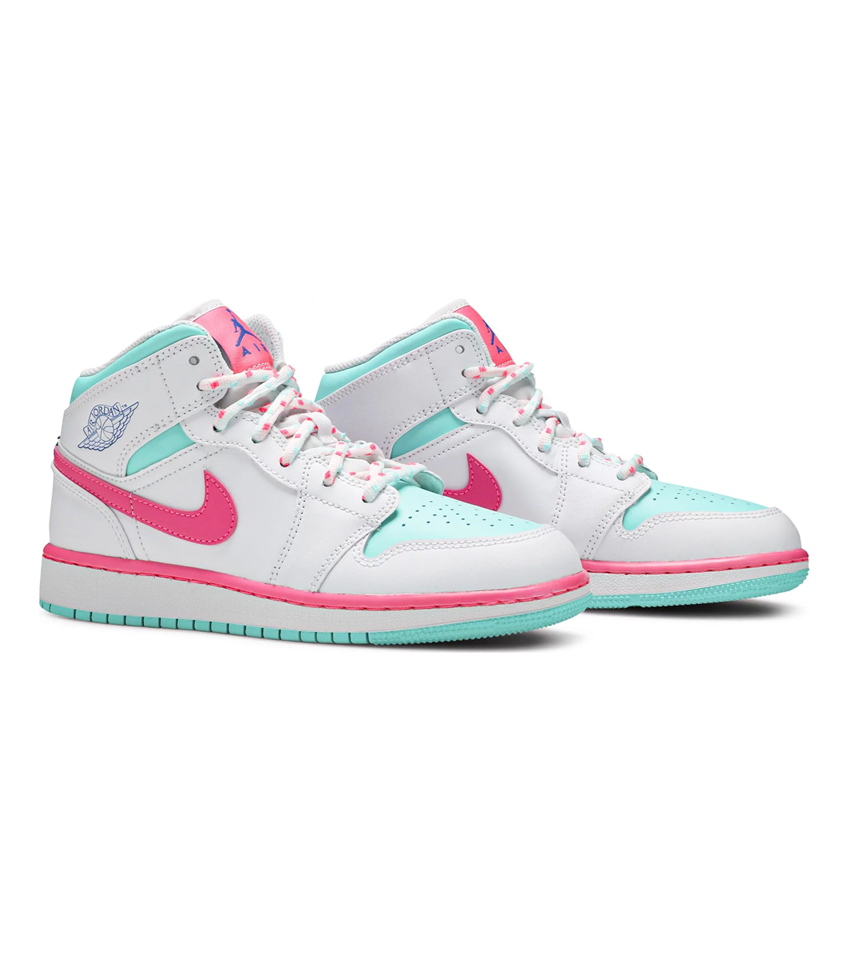 Jordan 1 Mid 'White Pink Green Soar'