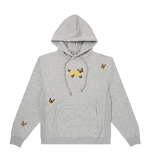 Felt Butterfly Fleece Hoodie Grey