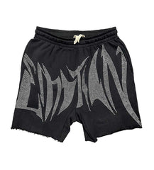 Mixed Emotions Wild Rhinestone Shorts Black