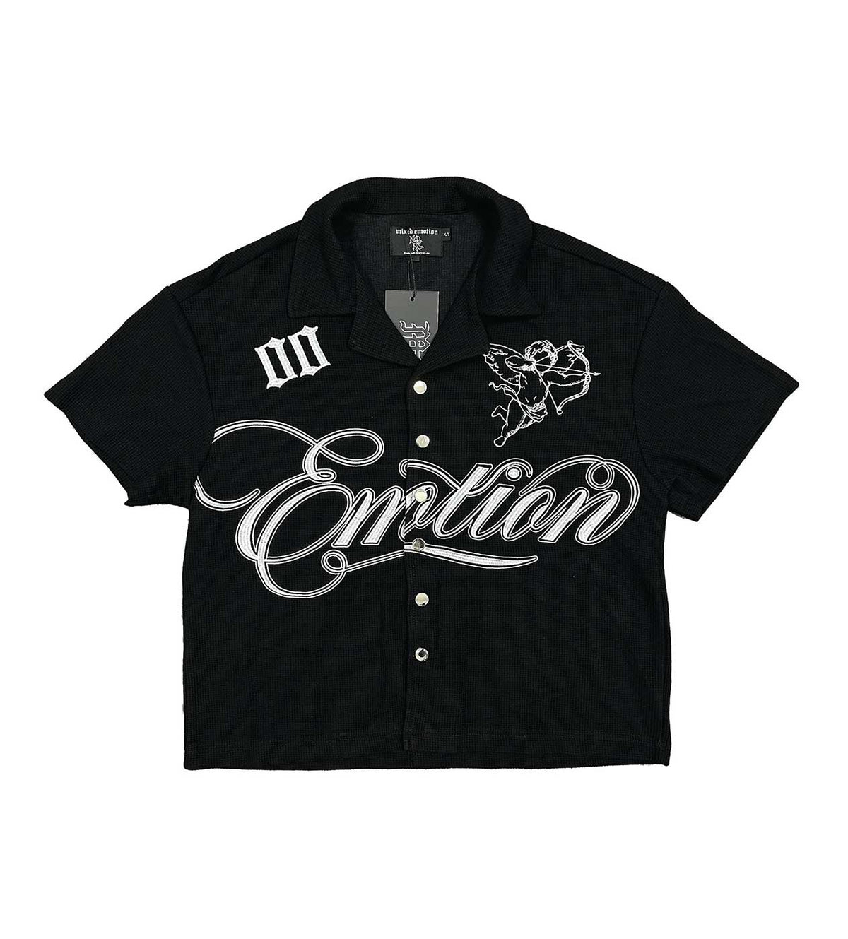 Mixed Emotions Signature Button Up Tee Black