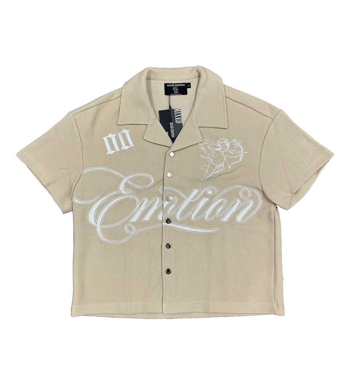 Mixed Emotions Signature Button Up Tee Cream